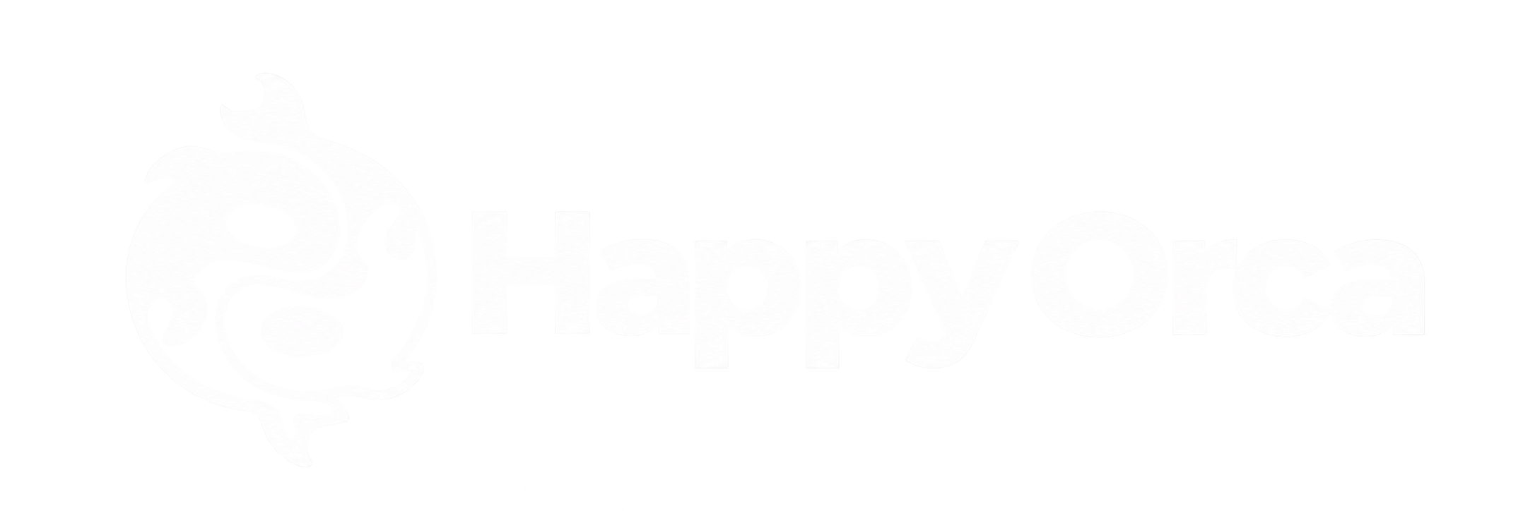 Happy Orca Logo in White