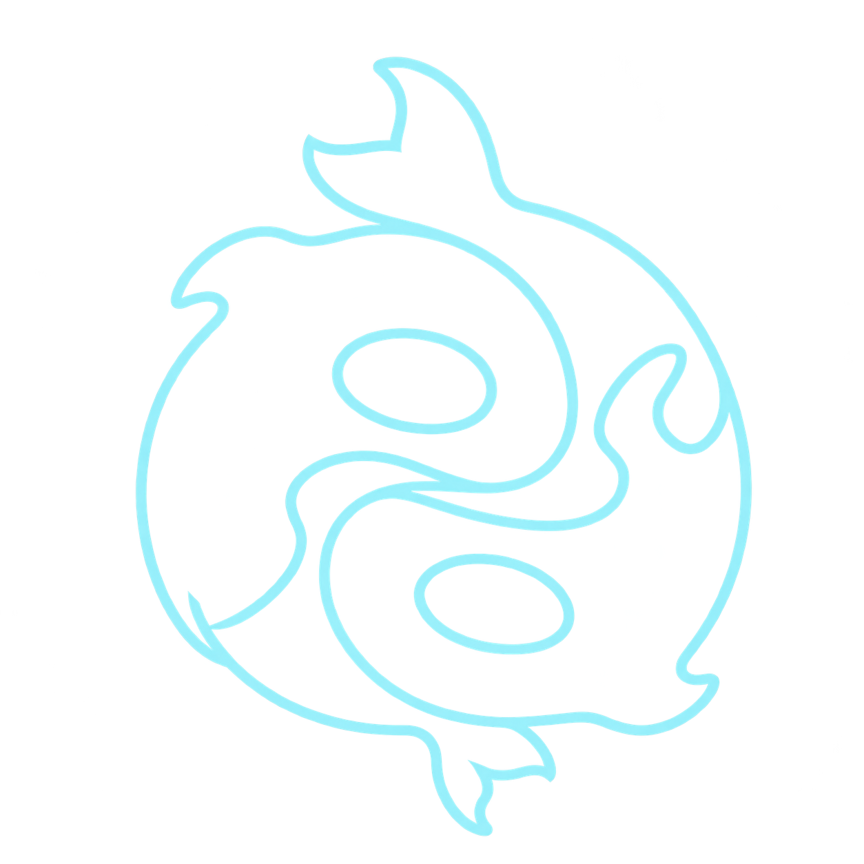 Happy Orca outline logo light blue